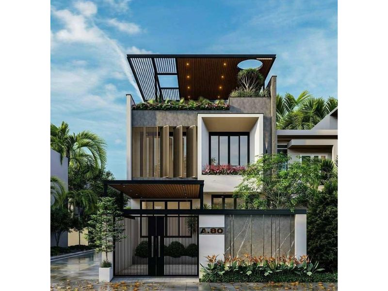 Thiết kế lam chắn vừa tăng tính thẩm mỹ lại hỗ trợ ngăn chặn ánh nắng và lưu thông luồng gió