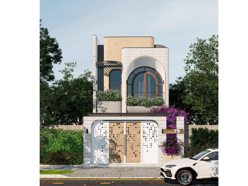 Xu hướng thiết kế nhà 1 trệt 1 lầu 80m2 đẹp đáng xây năm 2026