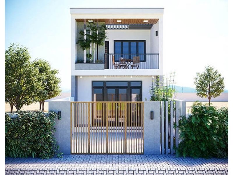 Thiết kế nhà 1 trệt 1 lầu 80m2 hiện đại tối giản, tiết kiệm chi phí