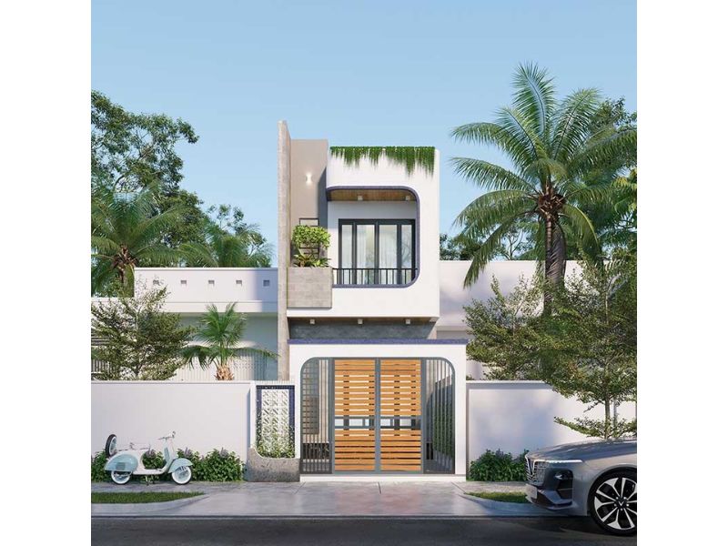 Mẫu nhà 1 trệt 1 lầu 80m2 5x16 kiến trúc tinh tế, thanh thoát