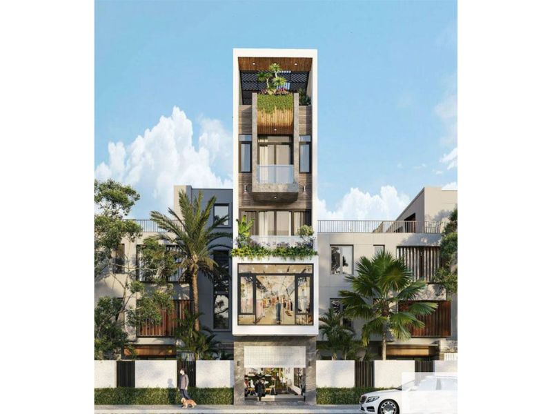 Mẫu nhà 5 tầng 40m2 vừa ở vừa kết hợp kinh doanh 