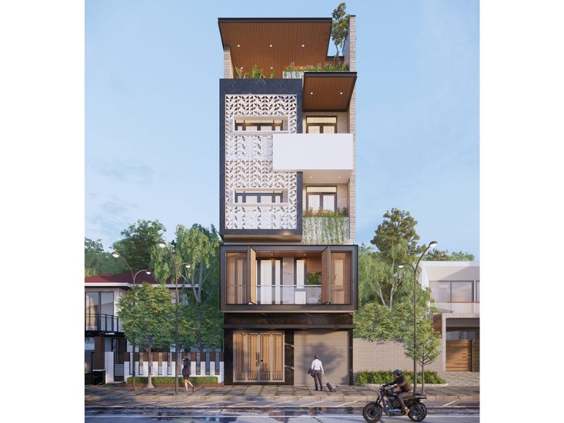 Xây nhà 5 tầng 40m2 mặt tiền 6m với chi phí từ 1,5 - 1,8 tỷ đồng 