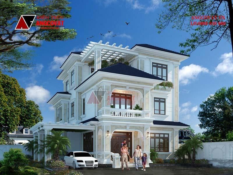 Kiến trúc nhà đẹp 3 tầng 120m2 sang trọng