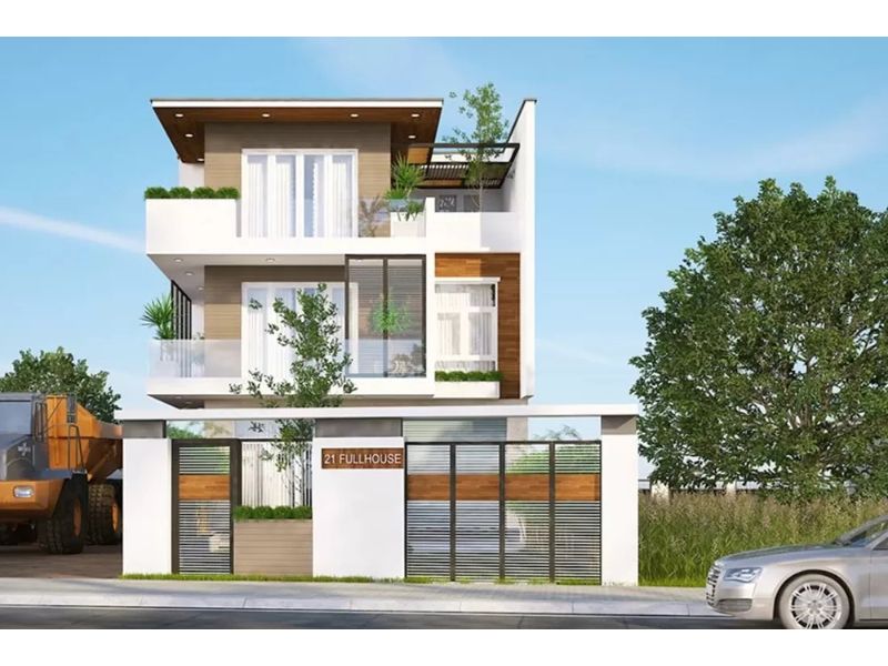 Kiến trúc đẹp mắt của căn biệt thự 3 tầng