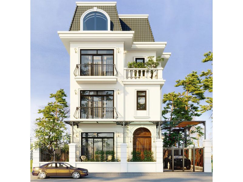 Mẫu biệt thự 3 tầng mặt tiền 8m tân cổ điển