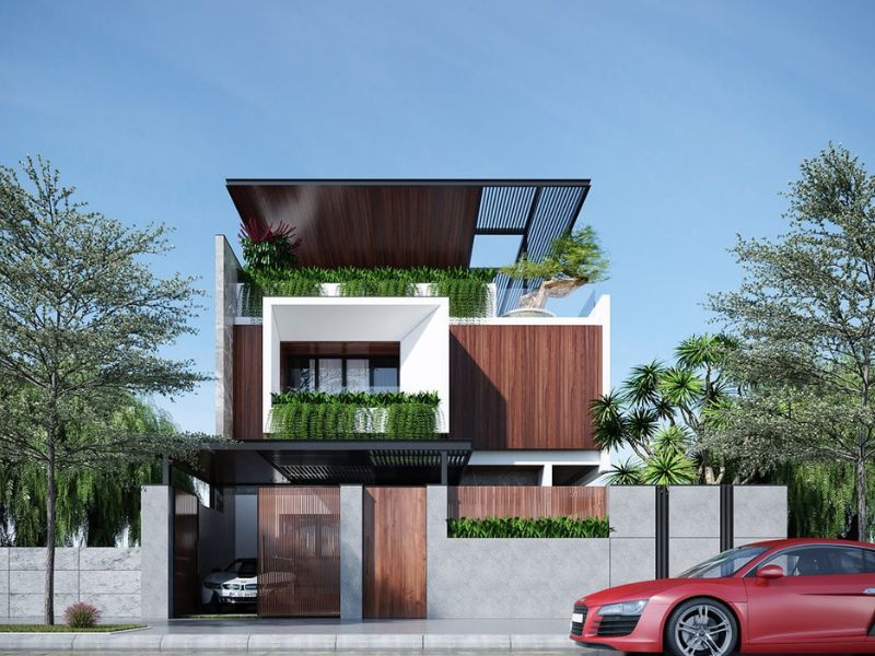 Biệt thự 3 tầng hiện đại mái bằng sang trọng và đẳng cấp