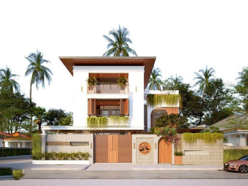 Nhà biệt thự 3 tầng sử dụng hệ mái Nhật