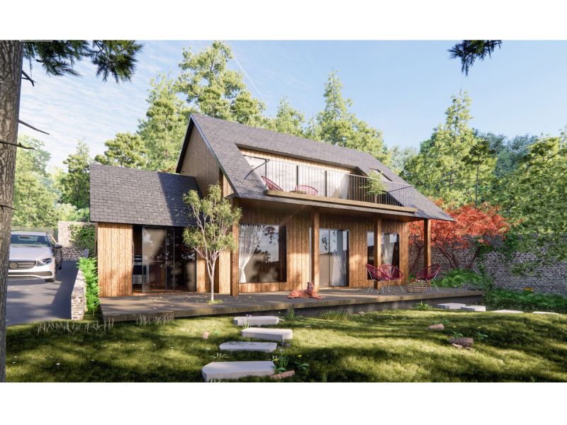 Thiết kế homestay nhà vườn có ban công ngắm cảnh 