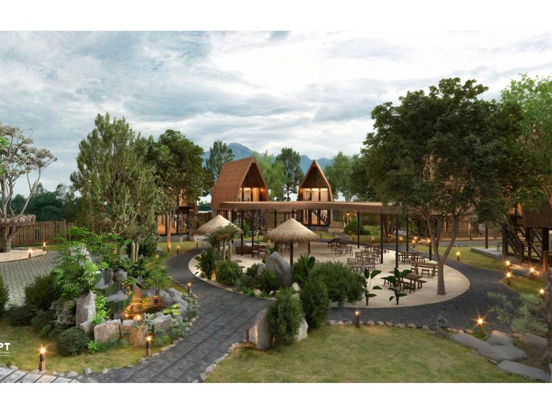 Không gian cảnh quan được bố trí đẹp mắt và khoa học