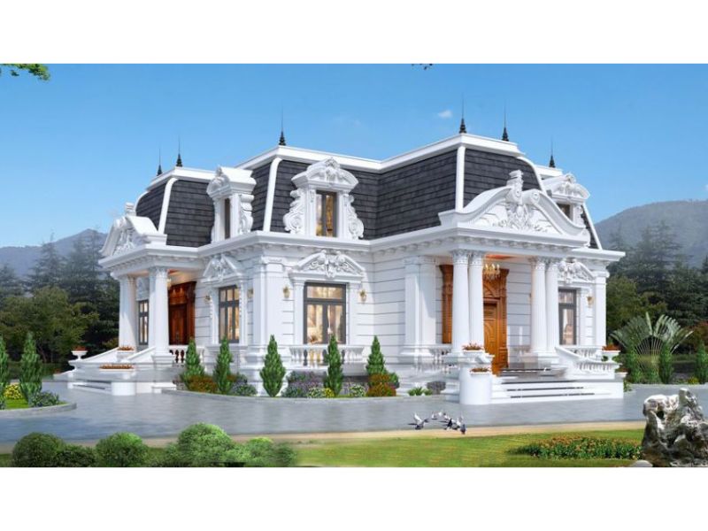 Hình ảnh xa hoa, lộng lẫy trong mẫu biệt thự 1 tầng phong cách châu Âu 