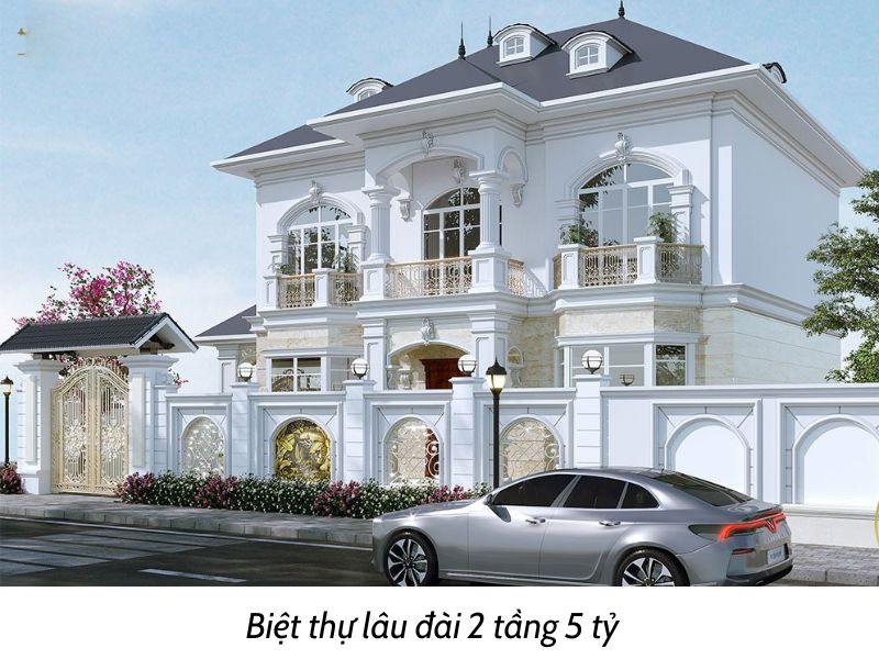 Nhà biệt thự lâu đài 2 tầng 200m2