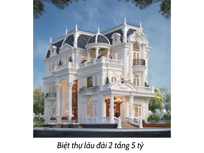 Biệt thự 2 tầng xa hoa và tráng lệ