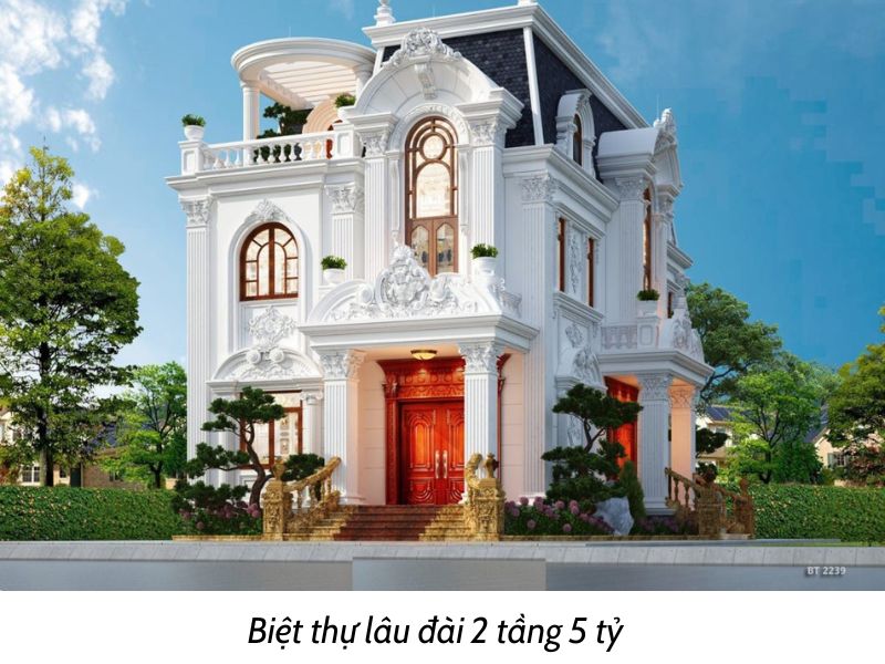 Kiến trúc biệt thự tân cổ 2 tầng đẳng cấp