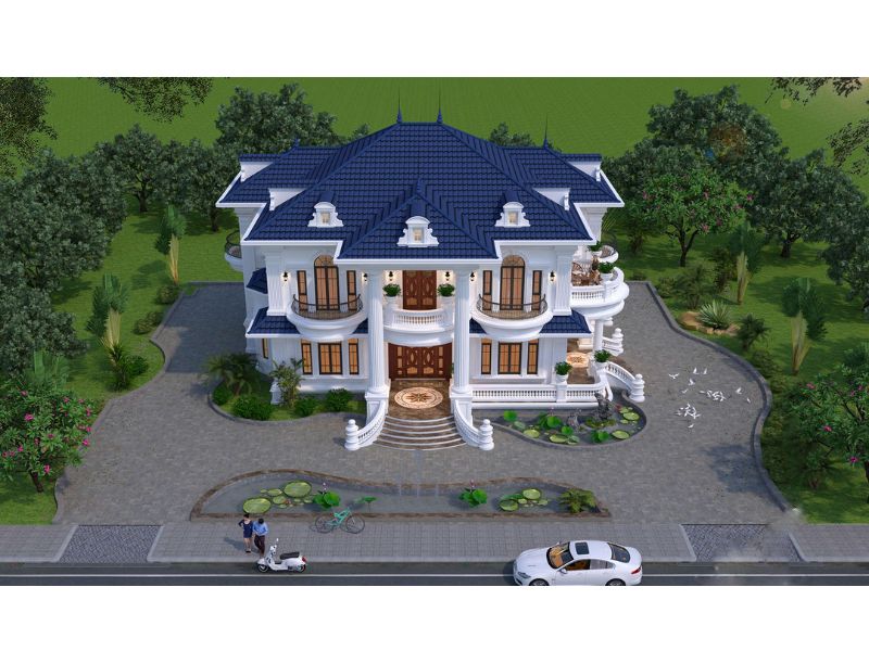 Các yếu tố cần chú ý khi thiết kế biệt thự lâu đài 2 tầng