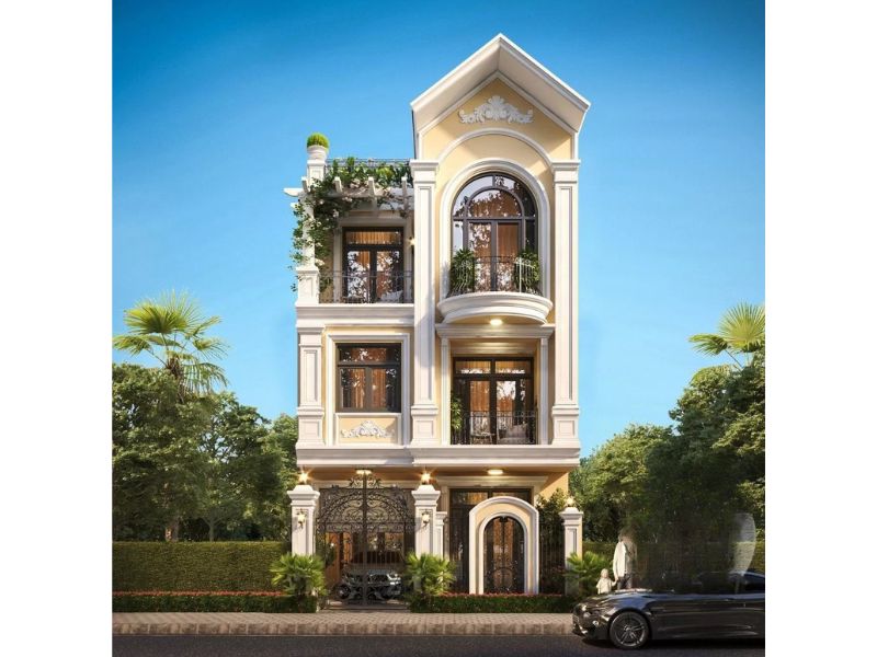 Nhà phố đẹp 3 tầng mái thái 120m2