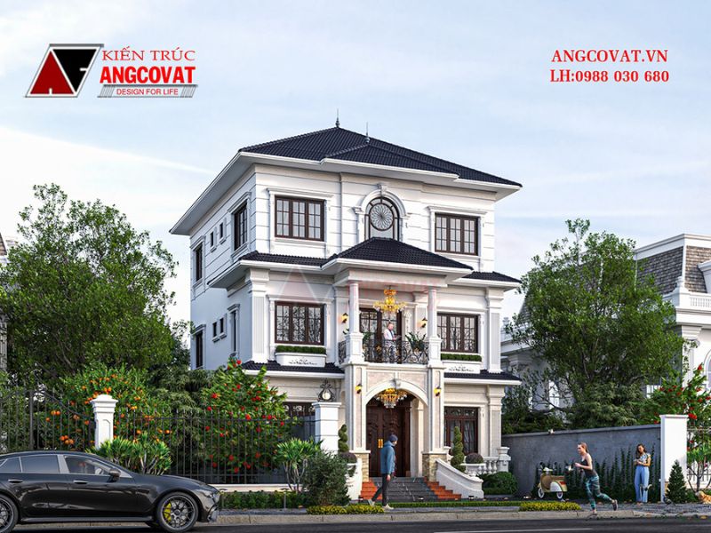 Nhà đẹp 3 tầng mái Nhật xanh đẳng cấp