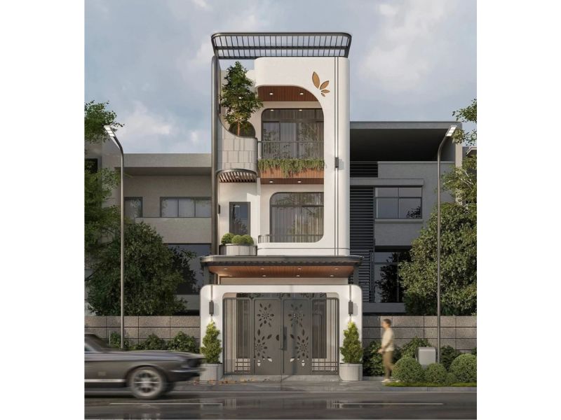 Gam màu trung tính thanh lịch có trong mẫu nhà 5x16 có gara tầng trệt 
