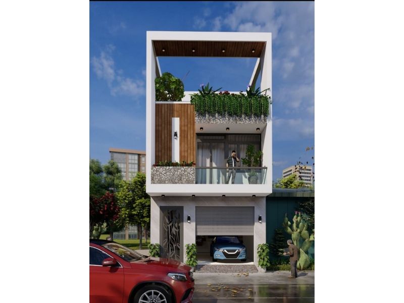 Mẫu nhà 5x16 hiện đại tích hợp gara tầng trệt tăng tính tiện nghi cho gia đình 