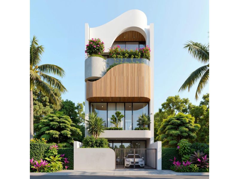 Xu hướng thiết kế nhà 5x16 có gara hiện đại, tiện nghi và gần gũi với thiên nhiên 
