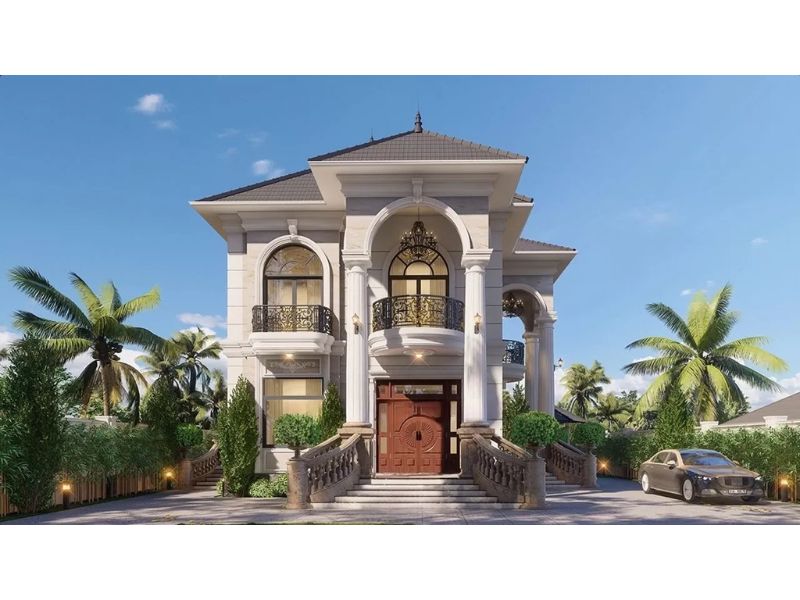 Biệt thự 2 tầng tân cổ mái Nhật mặt tiền 7m