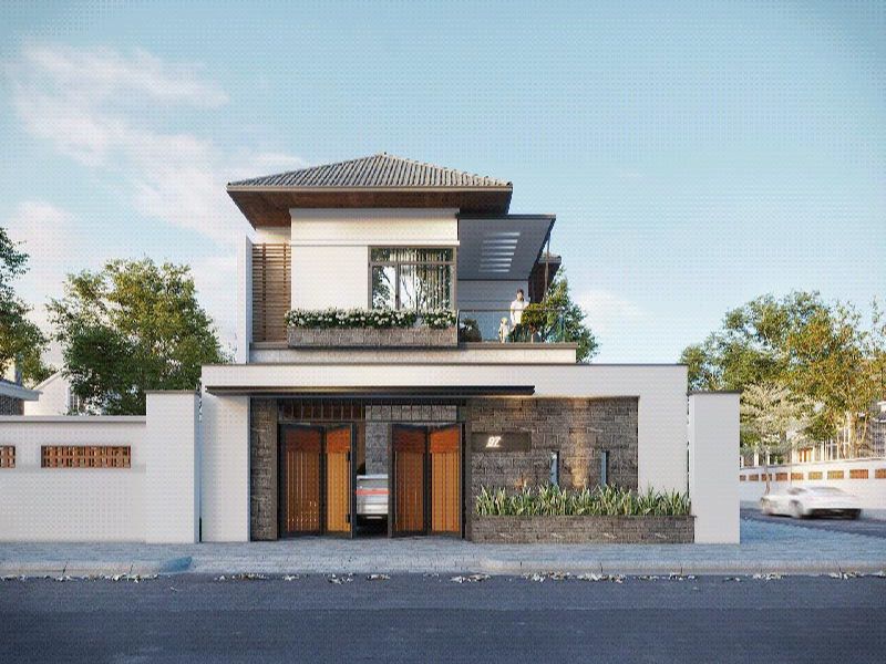 Kiến trúc nhà đẹp hiện đại mái Nhật