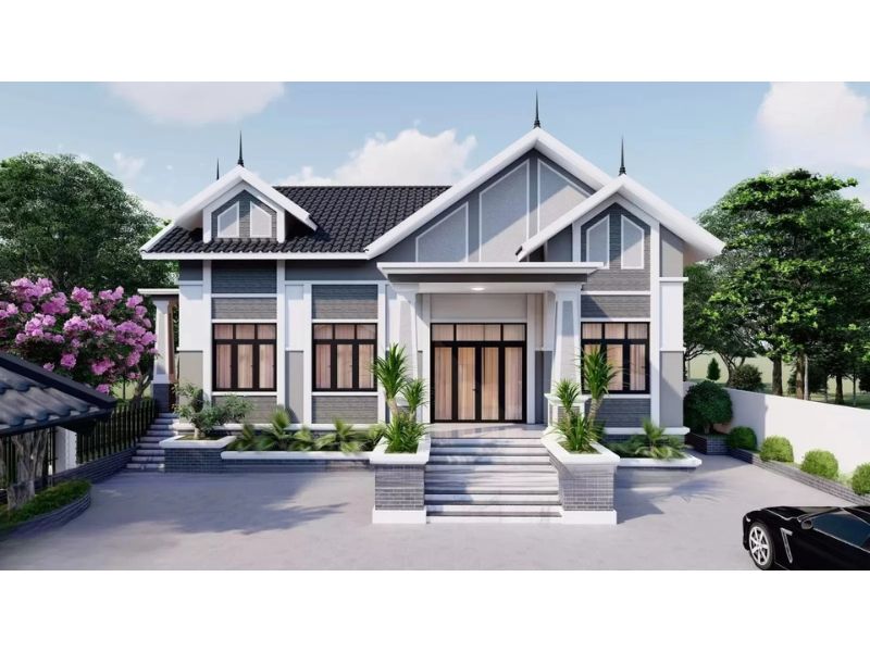 Nhà&nbsp; 1 tầng kiến trúc hiện đại mặt tiền 7m