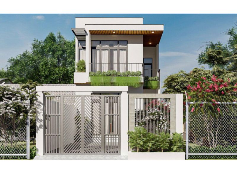 Hình khối vuông vức khỏe khoắn trong mẫu nhà phố 2 tầng ngang 6m