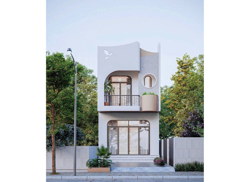 Tham khảo mẫu nhà phố 2 tầng mái bằng sử dụng hoàn toàn cửa kính hiện đại, tối ưu nguồn sáng và thông gió tự nhiên