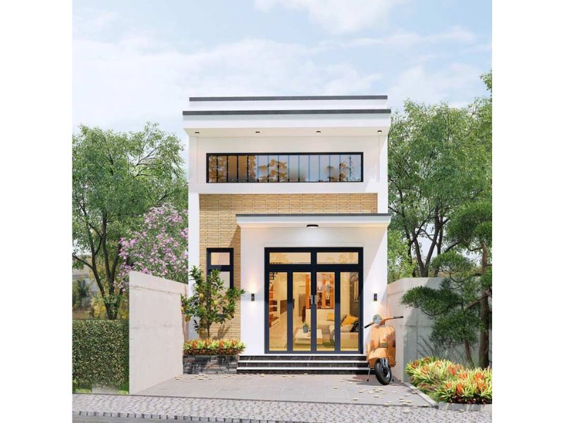 Thiết kế nhà ngang 8m dài 15m mái bằng