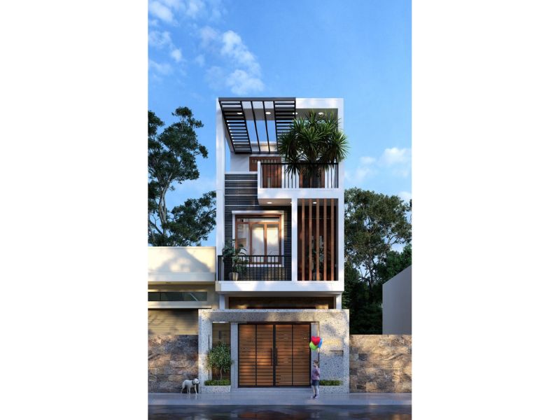 Mẫu nhà phố sử dụng các vật liệu cao cấp