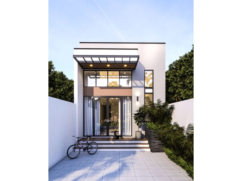 Mẫu nhà 8x15m hiện đại mái bằng