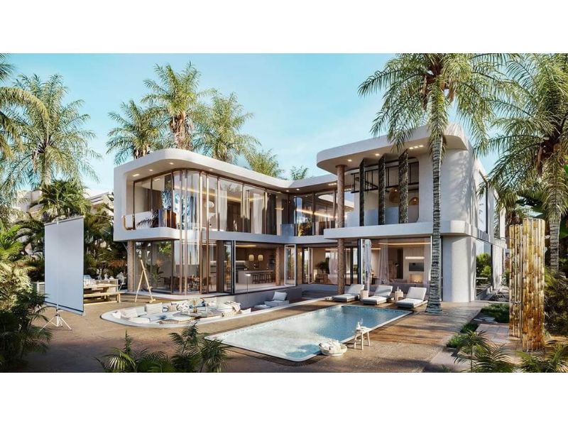 Thiết kế nhà chữ U 2 tầng đẹp hiện đại kiểu nghỉ dưỡng