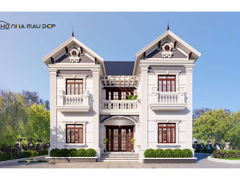 Thiết kế nhà chữ U mái Thái cao ráo, bề thế
