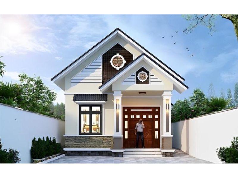  Thiết kế nhà cấp 4 ngang 7m dài 20m mái Thái thanh thoát 