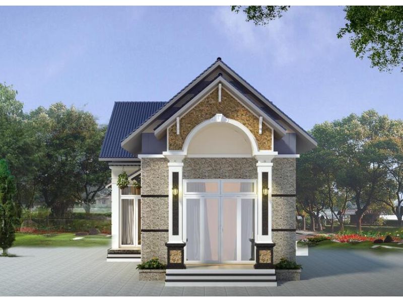 Thiết kế nhà cấp 4 ngang 7m dài 20m mái Thái 2 mặt tiền thoáng đãng 