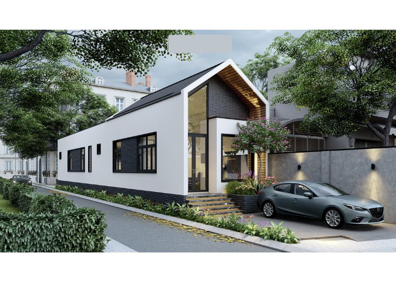Mẫu nhà cấp 4 ngang 7m dài 20m hiện đại 3 phòng ngủ 