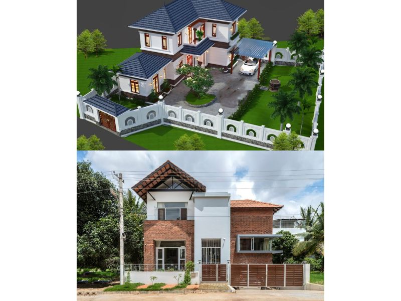 Kiểu dáng nhà chữ L 5 ngủ độc đáo và lạ mắt