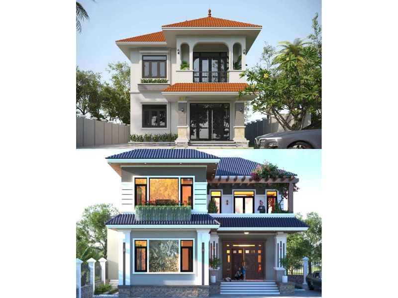 Kiến trúc nhà chữ L 2 tầng mái Nhật xa hoa đẳng cấp