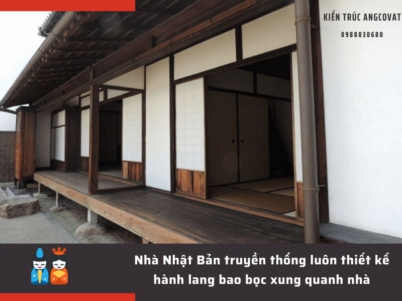 Nhà Nhật Bản truyền thống luôn thiết kế hành lang bao bọc xung quanh nhà