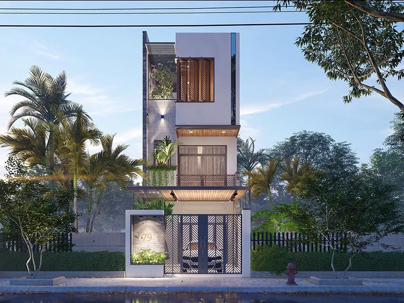 Kiến trúc nhà 3 tầng kích thước 6x11m hiện đại