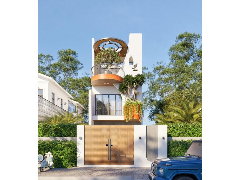 Vẻ ngoài tươi sáng, trẻ trung của mẫu nhà 3 tầng 6x11m