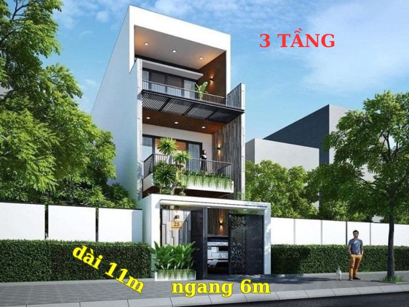 Nhà 3 tầng thiết kế ban cộng rộng thoáng tối ưu ánh sáng và thông gió