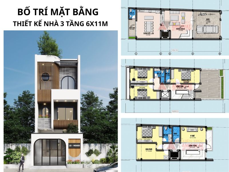 Mặt bằng bố trí khoa học trên 3 tầng