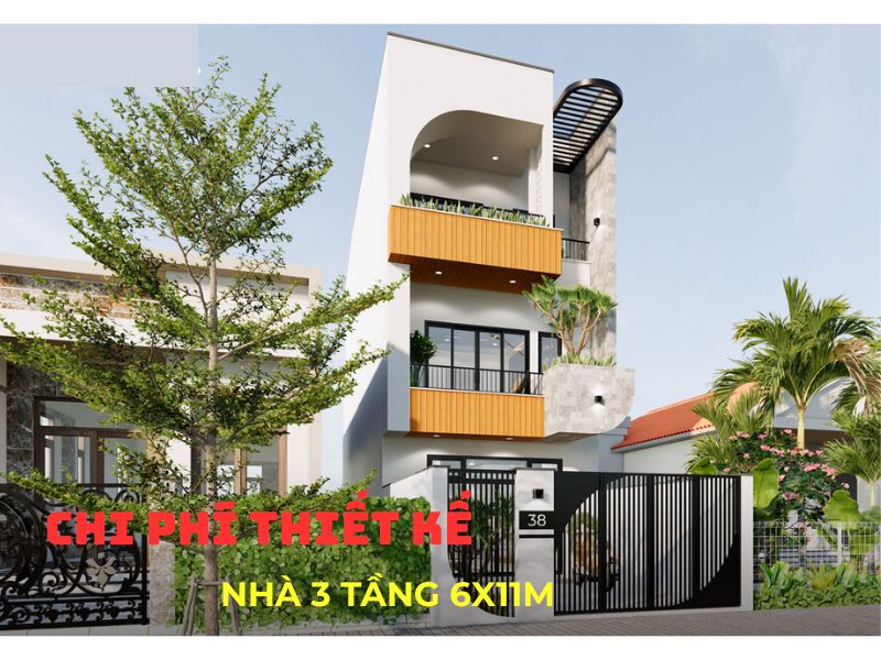 Báo giá thiết kế nhà 3 tầng mặt tiền 6m
