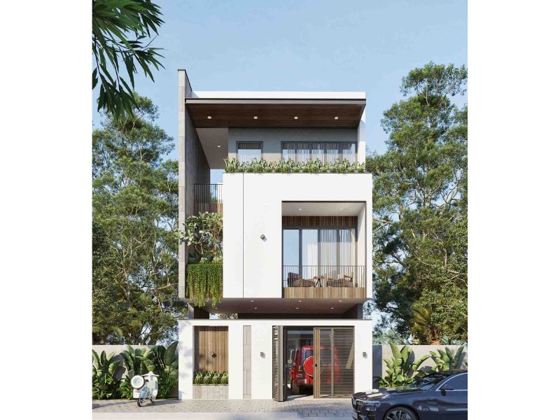 Khe thoáng vừa tạo điểm nhấn kiến trúc vừa giúp lưu thông gió tự nhiên tốt 