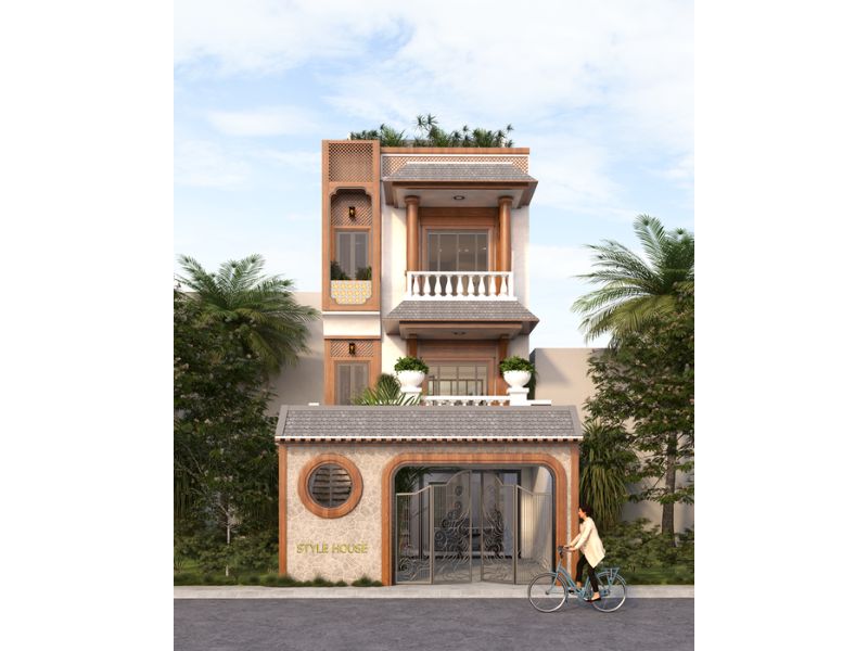 Sắc nâu ấn tượng, mới lạ đầy phá cách của mẫu nhà 3 tầng mặt tiền 7m 