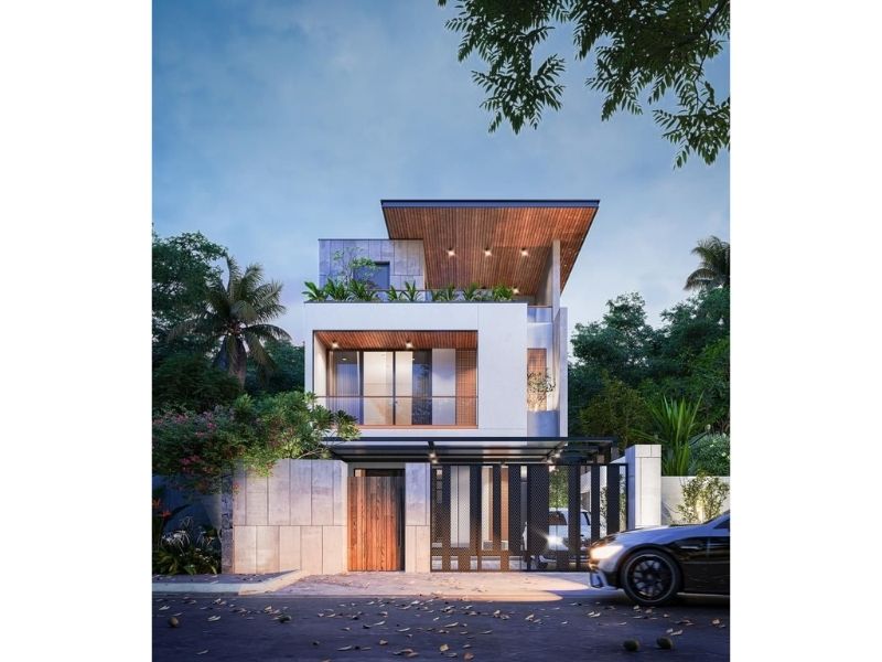 Mẫu nhà 3 tầng mặt tiền 7m sâu 12m hiện đại 