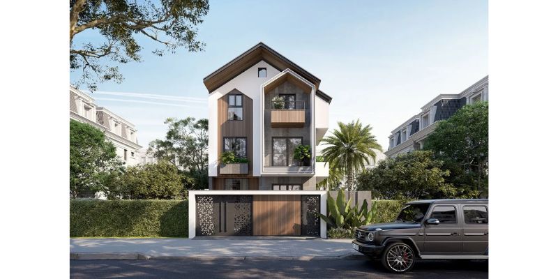 Kiểu dáng nhà 4 tầng mái thái sang trọng