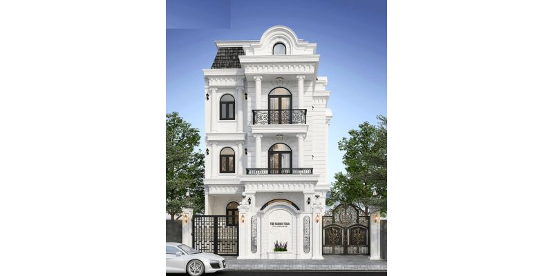 Nhà phố 4 tầng mặt tiền 8m Tân cổ điển