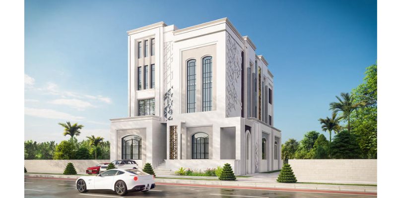 Kiến trúc nhà 4 tầng mặt tiền rộng đẳng cấp